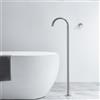 XDSMB Miscelatore Vasca da Bagno da Terra Maniglia Singola Calda e Fredda Rubinetto per Vasca Free Standing G1/2'',Cromo Placcato