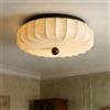 meibeileil Rotonda Lanterna Plafoniera Soffitto,Bianco Wabi-Sabi Paralume Tessuto Φ50Cm Lampada Da Soffitto,Stampa Boho Beige Lampadario Led Soffitto Dimmerabile Con Telecomando per Soggiorno,Cucina.