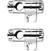 TopHomer 2 staffe di ricambio per soffione doccia, 25 mm, asta per doccia regolabile a 360 gradi, cromato lucido
