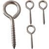 Anhoer Gancio a vite con occhiello in acciaio inox, occhielli a vite, ganci per legno, gancio a vite per lampadari fai da te (4, M10 x 125 mm)