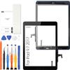 Arbilato Schermo di ricambio per iPad 2017 5th Gen 9.7 touch screen - per iPad 5 touch screen digitalizzatore in vetro A1822 A1823 (nero con pulsante Home, senza LCD)