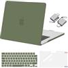 MOSISO Cover Compatibile con MacBook Air 15 Custodia M5 M4 M3 M2 2026 2025-2023 A3448 A3241 A3114 A2941, Cover per Macbook Air 15 Pollici M5 M4 M3 M2&Copritastiera&Pellicola&Tipo C, Militare Verde