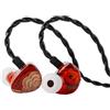 Linsoul TANGZU x HBB XuanNv in Ear Monitor, 2 auricolari HiFi IEM con driver dinamico, cuffie da gioco cablate, cavo staccabile a 2 pin a cristallo singolo OFC (Rosso, Senza microfono)