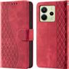 CaseGla Cover per Xiaomi Redmi Note 14 4G PU Pelle Custodia Flip Rojo