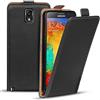 Verco Flip Cover per Samsung Galaxy Note 3, Custodia verticale Flip Case compatibile con Samsung Note 3, Nero