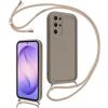 Coalbooliy Cover per Samsung Galaxy S26 Ultra con Cordino per Cellulare, Custodia Silicone con Regolabile Collana Sottile Morbida Case Protezione della fotocamera Antiurto con Necklace, Cachi