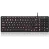 Perixx PERIBOARD-333B Wired Backlit USB Keyboard- X Type Scissor Keys - Compact 14.25x4.57 Inches - Big Print Letters - White Backlit - US English