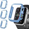 iVoler 3 Pezzi Cover Rigida PC per Apple Watch SE (2025/2022 / 2020) / Series 6 5 4 44mm (Senza Pellicola Protettiva), Ultra Sottile Custodia Antiurto e Anti-Graffio Bumper Case, Azzurro Ghiaccio