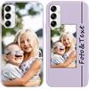 Yoedge Custom Cover Personalizzata Custodia per Samsung Galaxy A14 4G/5G 6,8 con Foto Testi Disegni, TPU Silicone Personalizza Case con Immagine, Personalizzabili Case per Samsung A14, Erba Viola