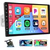 CAMECHO Autoradio 1 Din 9 Pollici Wireless Carplay Android Auto Youtube Bluetooth Radio Touchscreen con Telecamera Posteriore Mirror Link FM/AM/RDS SWC 2USB Comandi al volante