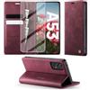 Idhiem Cover per Samsung Galaxy A53 5G Portafoglio Pelle PU Premium [con Vetro Temperato] [Blocco RFID] [Funzione di Supporto] [Custodia Portafoglio Antiurto] Bumper Flip Case per Samsung A53, Rosso