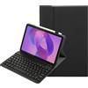 YKWXSC Custodia Tastiera per Lenovo Yoga Tab 11,1 Pollici Tablet 2025, QWERTY Staccabile con Collegamento Bluetooth Tastiera, Nero