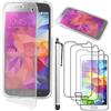 ebestStar - Cover Compatibile con Samsung S5 Mini Galaxy SM-G800 G800F G800H Custodia Silicone Portafoglio Gel TPU, Protezione Anti Shock + Penna +3 Pellicole plastica, Trasparente