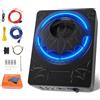 CAMECHO Subwoofer Auto 1200W 70mm Ultra Piatto Sottosellino con Alimentazione: Subwoofer Attivo con Amplificatore Integrato, Ingresso Alto/Basso Livello e Comando del Volume per SUV