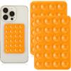 EHOTER 2 custodie in silicone con ventosa per telefono, supporto adesivo per telefono, supporto antiscivolo per accessori mobili (arancione)
