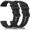 Mugust 【2 PEZZI】 Cinturino per Orologi da 20mm 22mm Gomma, Cinturini di Ricambio in Silicone con Rilascio Rapido, Cinturini in Morbida con Fibbia in Metallo per Uomo e Donna (Nero+Nero, 20MM)