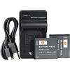 QIAO JIN LIN DSTE SLB-07A - Batteria agli ioni di litio (2 pezzi) e caricatore micro USB compatibile per Samsung SLB-07 SLB-07B SLB-07EP