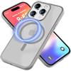 NALIA Custodia Magnetica per iPhone 16 Pro Max - Opaco-Trasparente & Compatibile MagSafe - MATTEX (Antiscivolo, Antiurto & Anti-Impronta) - Marchio Tedesco, Colore:Grigio Titanio