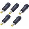 TOP-MAX 5 adattatori di alimentazione DC, 5,5 x 2,1 mm, femmina, 5,0 x 3,0 mm, gialli, maschio, jack per laptop PC portatile