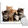 Wasach Tappetino per mouse per computer, gattini famiglia gatti tappetino per mouse rettangolare in gomma antiscivolo tappetino per mouse da gioco