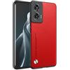 HAFFAN Custodia Cover Protettiva per Cellulare per Motorola Moto Edge 50 Fusion (6.7 inches), Stile Similpelle - Rosso