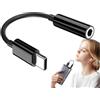 Generic Jack da USB C a 3,5 mm | Dongle audio | Cavo Dongle | Adattatore jack per cuffie per smartphone Laptop Cuffie Chiamate Conferenze Registrazione Studio Apparecchiature DJ