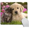 Wasach Tappetino per mouse, motivo: animali, gatto, gattino, cane, Golden Retriever, cucciolo, tappetino per mouse in gomma, 240 mm x 200 mm x 3 mm