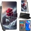 Haninsuze Cover per Huawei P Smart Z/Honor 9X Custodia Cover Pelle Libro Portafoglio con Porta Carte Magnetica Protezione Antiurto Cuoio Flip Case Custodia Cover per Huawei P Smart Z, Rose