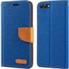 Shantime Custodia in pelle intrecciata per Honor View 10 - Blu | 5.99 Custodia flip portafoglio in tessuto Oxford con guscio interno in TPU, supporto integrato e portacarte