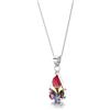 Shrieking Violet gioiello in Argento con fiori veri: Catena con ciondolo a forma di Goccia, Mini Rose all'interno, con catena in argento di 45 cm e argento, colore: multicolore, cod. MP02