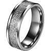 JewelryWe Anello in Tungsteno Promessa da Unisex: Meteorite Imitato 8MM Anello da Uomo Donna per Matrimonio Fidanzamento