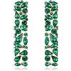 EVER FAITH Orecchini a pendente rettangolari geometrici con strass, orecchini a goccia quadrati con cristalli scintillanti Verde