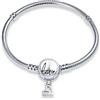 HappyStar Bracciale Donna Bead Charm Da Donna in Argento Sterling 925,Bracciale con maglia snake e chiusura, Charms Compatibili,Regali per donne.