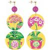 IN Lebole Collezione The Circle Vasi Fiori Orecchini da Donna in Ottone Pietra Fuxia