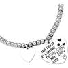 Beloved ❤️ Bracciale da donna, braccialetto in acciaio emozionale - frasi, pensieri, parole con charms - ciondolo pendente - misura regolabile - incisione - argento - tema famiglia (BL3)