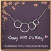 MADAOGO Collana da donna per il 40° compleanno, in argento Sterling 925, 4 cerchi infiniti intrecciati