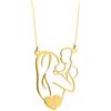 Donipreziosi Collana Cuore Mamma e Bambino in Argento 925%, Placato Oro, perfetta Idea Regalo per neo Mamme maternità neonati figli, solo contorno