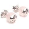 Tamashii orecchini Sphere con pietra quarzo rosa di 8 mm e OM in argento 925.EHST8-33