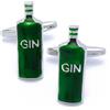 EdelManchet Gemelli - Gin Bottles Green - Asimmetrico - 25mm x 8mm - Bevi e Bevi Gemelli, Gemelli da bere, Gemelli per uscire e feste