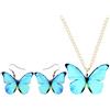 DUOWEI Acrylic Butterfly Ornaments Cute Butterfly Earrings And Necklace Set for Women Girls Charm Butterfly Gifts