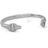 Akitsune, bracciale aperto Ferus in acciaio inox con dettaglio di volpe minimalista, unisex e acciaio INOX - argento, colore: Silber - 55mm, cod. AK-CB-FER-04-55