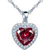 Yumilok Collana da Donna con Ciondolo a Forma di Cuore, in Argento Sterling 925, con Smalti Sintetici e Zirconia, Regalo per Donne, Natale, 45 cm, Argento sterling Zirconia cubica