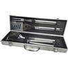 Little Balance 3081 Baroud'Fire, Kit Barbecue 4 utensili: Pinza, Forchetta, Spatola, Spazzola, per il giardino, in campeggio, escursionismo, vacanze. Set barbecue con valigetta portatile, tutto INOX