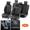 VEVOR Coprisedili VEVOR, coprisedili universali per auto, set completo di sedili, sedili anteriori e posteriori, coprisedili in Pelle finta da 9 pezzi, design semichiuso, poggiatesta rimovibile e compatibile con l'airbag