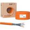 RedStar24 Cavo di rete Cat.7 cavo di installazione 1000 MHz S/FTP 50 m scatola di svolgimento PIMF Arancione