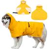 WUFANC Impermeabile Cane - Giallo Impermeabile per Cani con Cappuccio Trasparente - Mantellina Cane Pioggia con Foro per Guinzaglio Invisibile, Adatto a Cani di Taglia Grande, Media e Piccola