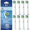 CALLYSONIC Spazzole compatibili con Oral-B, Callysonic Spazzole di Ricambio Testine Spazzolino da denti Elettrico Orale B Compatibili -Vitality Pro 3, Precision, Floss, Cross, Sensitive(8 Bianco)