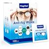 MagiSel Anti-fog wipes, Carta per la pulizia degli occhiali, Carta umidificate per la pulizia delle lenti, confezionate singolarmente, per occhiali, lenti della fotocamera, senza striature (100 pezzi)