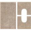 IlGruppone Set Tappeti Bagno con Fondo Antiscivolo Lavabili in Lavatrice Assorbenti 45 x 75 Cm 3 Pezzi - Beige