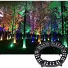 CYHTYM Luce dell'albero dell'anello all'aperto Luce circolare per alberi di palma da esterno a 7 colori, cambio colore automatico in 5 secondi, AC220V, faretto LED da giardino(5 SETS)